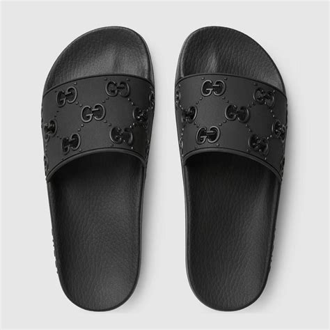 black gucci slides cheap